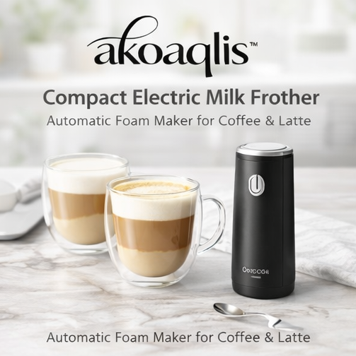 akoaqlis™ Compact Electric Milk Frother